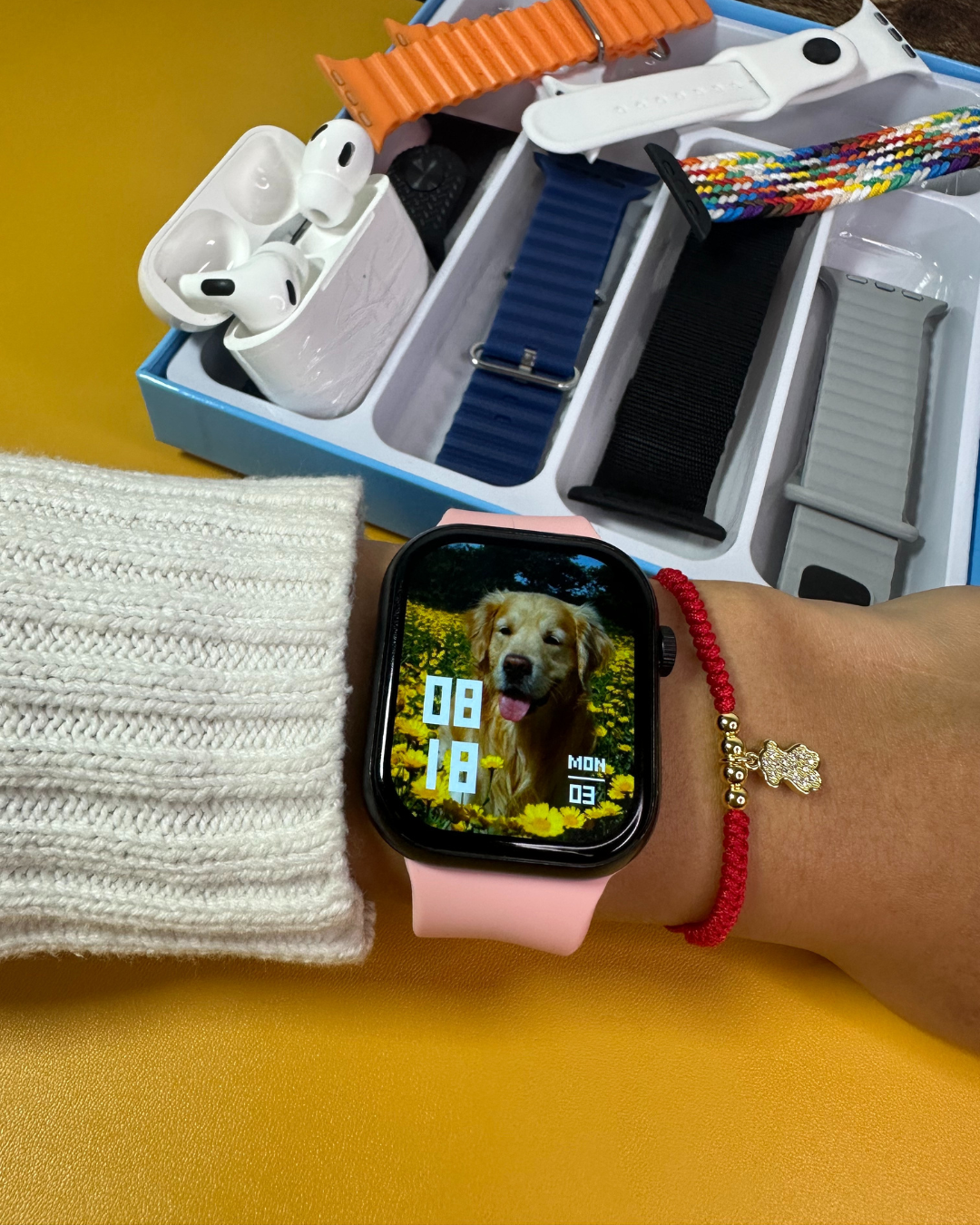 SmartWatch Con 7 Manillas y Audífonos