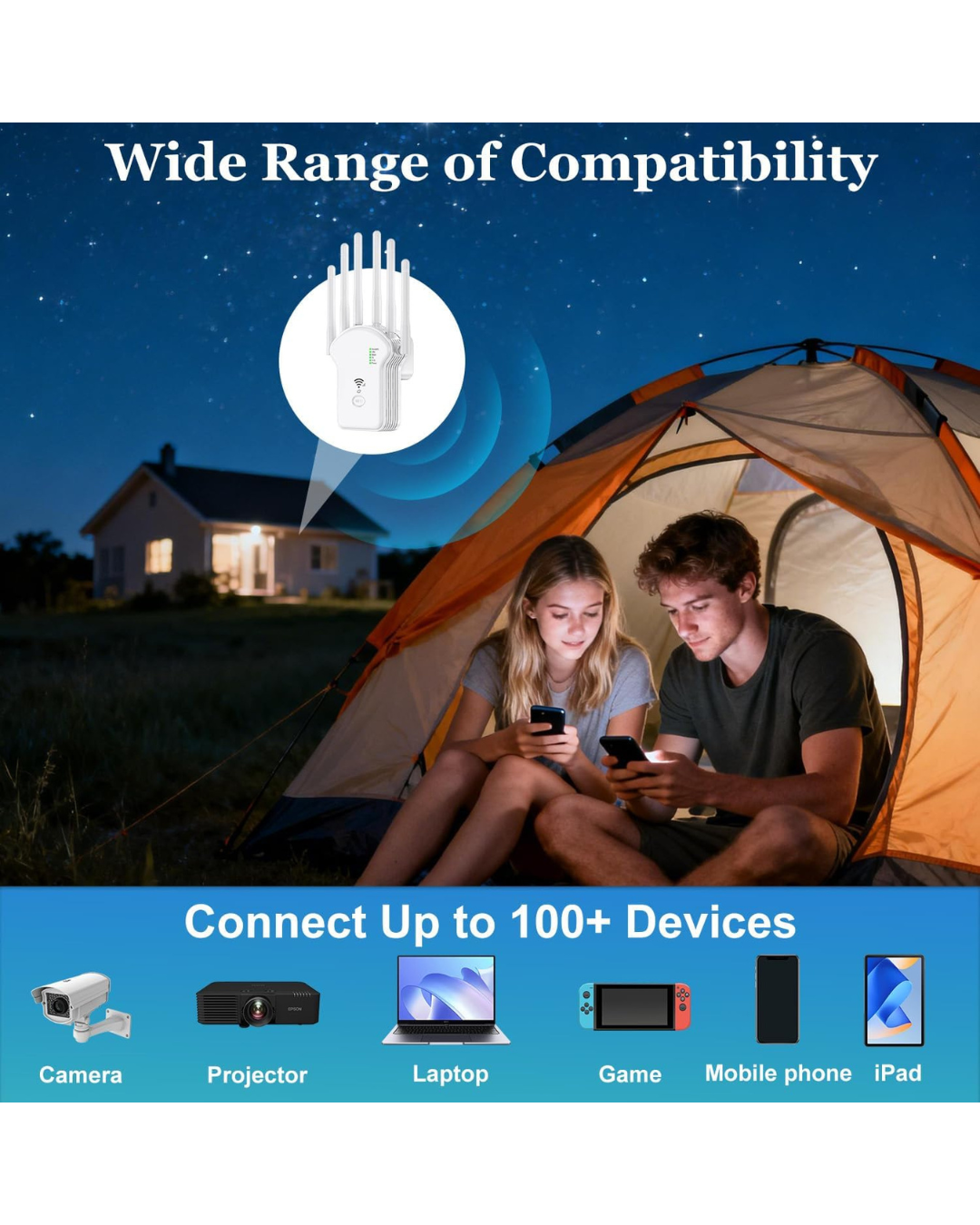 Repetidor Wifi Rompe Muros, 6 Antenas