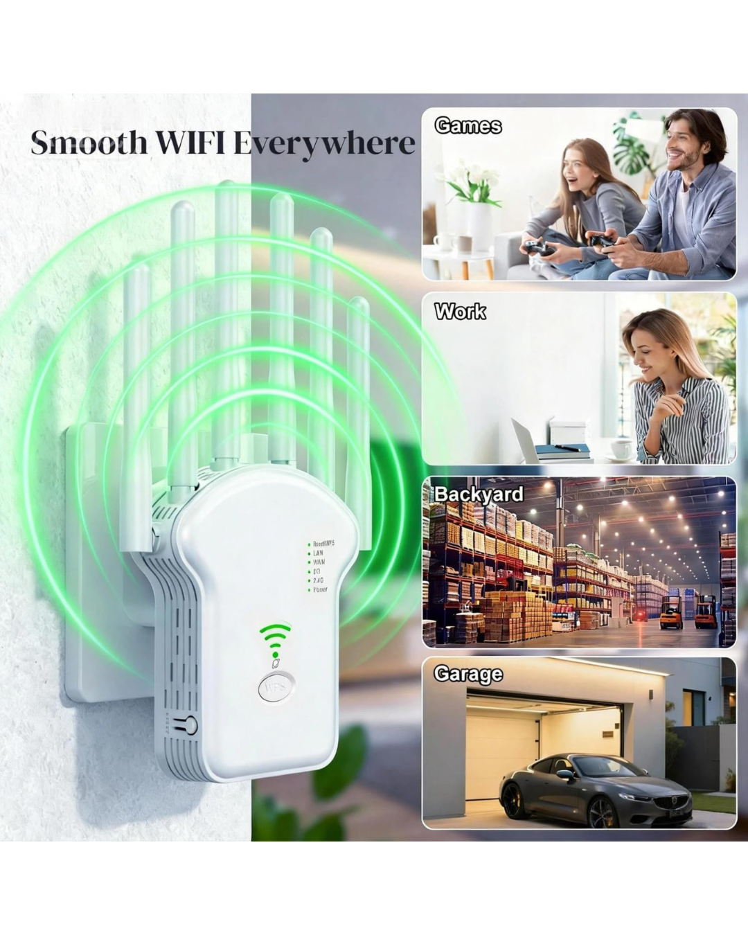 Repetidor Wifi Rompe Muros, 6 Antenas